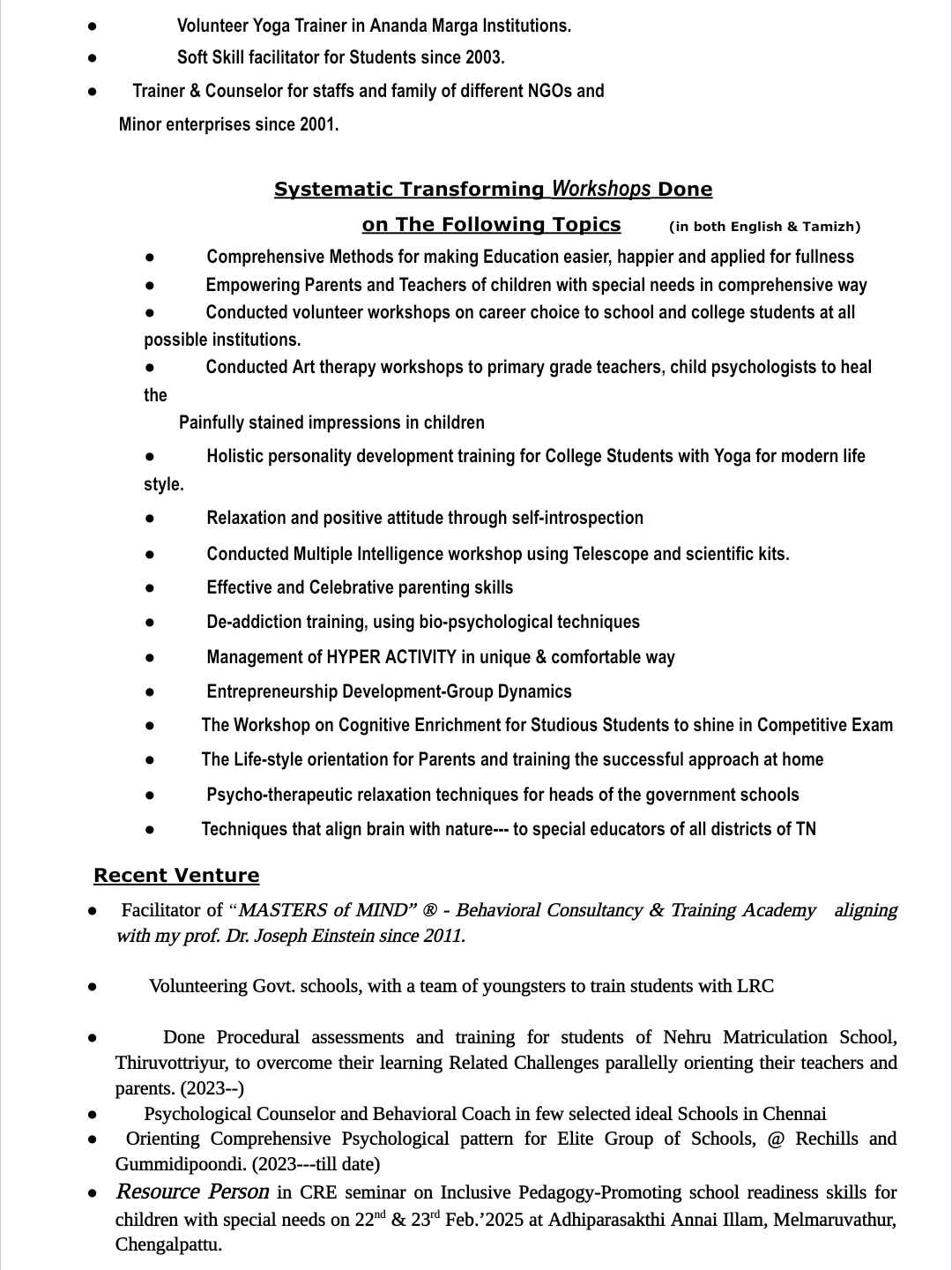 Resume Page 3